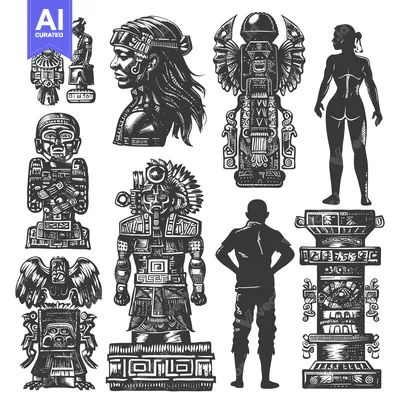 Aset premium populer: Ancient Aztec and Mayan Culture Illustrations