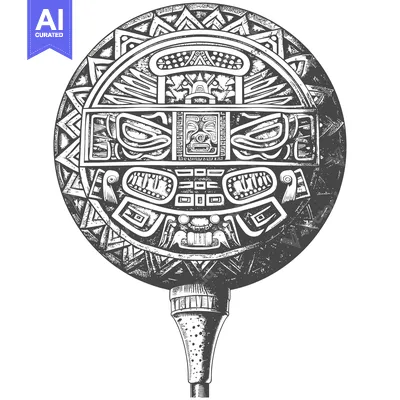 Popular premium asset: Ancient Aztec Hand-Drawn Ornate Ceremonial Torch
