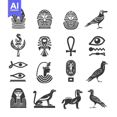 Aset premium populer: Ancient Egyptian Symbols and Hieroglyphics