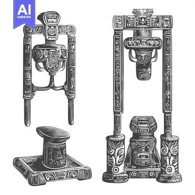 Aset premium populer: Ancient Mayan Carved Stone Idols and an Altar