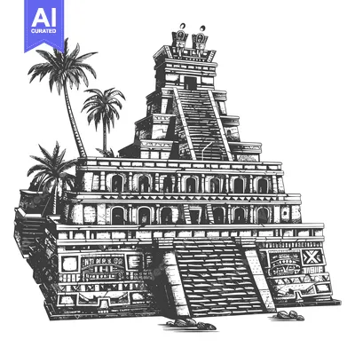 Popular premium asset: Ancient Mayan Pyramid with Palm Trees