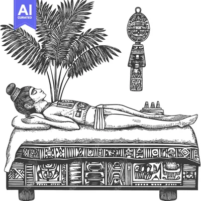 Popular premium asset: Ancient Mayan Woman Lying on Ornate Stone Bed