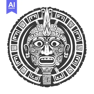 Aset premium populer: Ancient Tribal Mask with Geometric Ornamentation