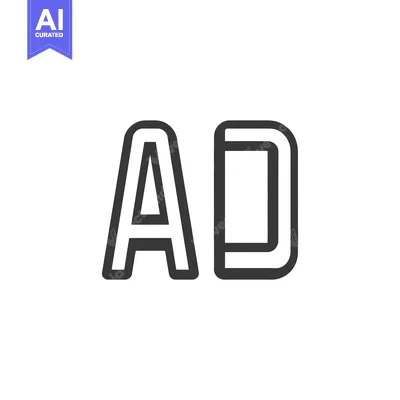 Premium design asset: Two capital letters featuring outline styling in the image
