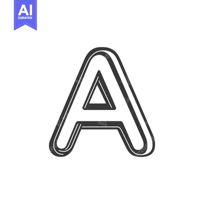 Aset desain premium: A Bold Letter A Graphic Depicted Against A White Background