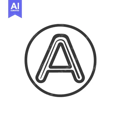 Aset desain premium: The capital letter A is encircled in a round shape