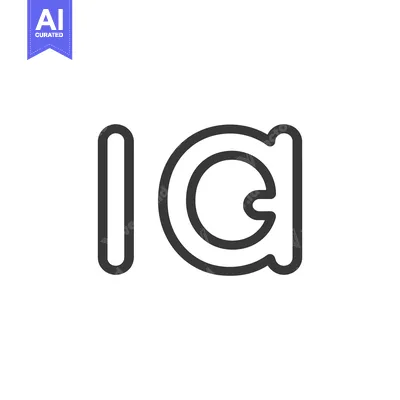Aset premium populer: A minimalistic black and white design depicting the letters IG