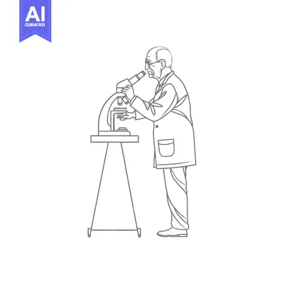 Aset premium populer: An Elderly Man in a Lab Coat Using a Microscope