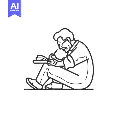 An elderly man sitting and writing in a notebook