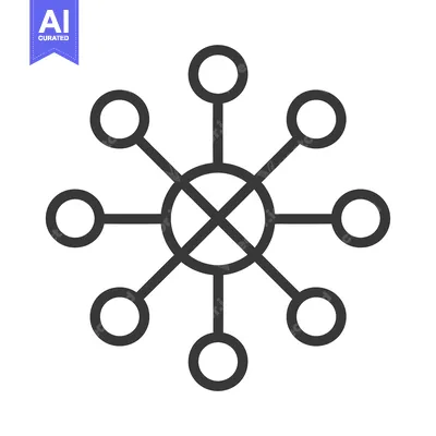Popular premium asset: A network diagram with eight nodes connected to a central hub