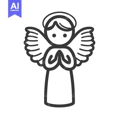 Aset premium populer: A simple illustration depicting an angel with wings and a halo