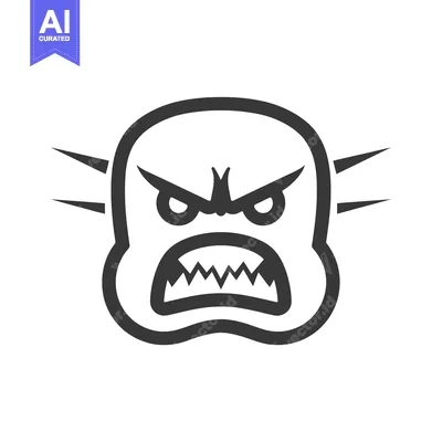 Angry Cartoon Character With Sharp Teeth And Fangs