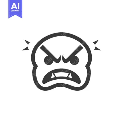 Popular premium asset: Angry Cartoon Face with Fangs and Eyebrows