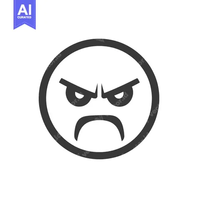 Popular premium asset: An illustration depicting a displeased facial expression in circular o