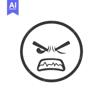 Aset premium populer: An illustration depicting an angry face with intense emotions displaye