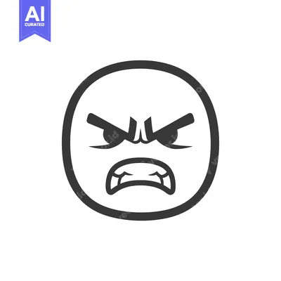 Popular premium asset: An illustration of a cartoon face showing an angry expression
