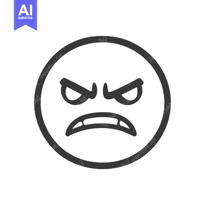 Aset premium populer: A Simple Black And White Depiction Of An Angry Expression