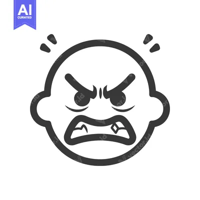 Popular premium asset: An illustration depicting an angry face with intense furrowed brows
