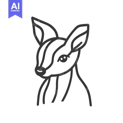 Aset premium populer: A stylized minimalist illustration depicts a deer in profile facing le