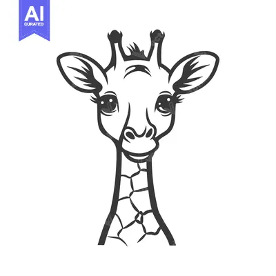 Aset premium populer: A Friendly Looking Cartoon Giraffe Displaying A Pleasant Expression