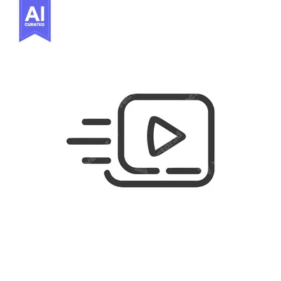 Premium design asset: Dynamic Streaming Icon: Fast Playback with Motion Trails on White