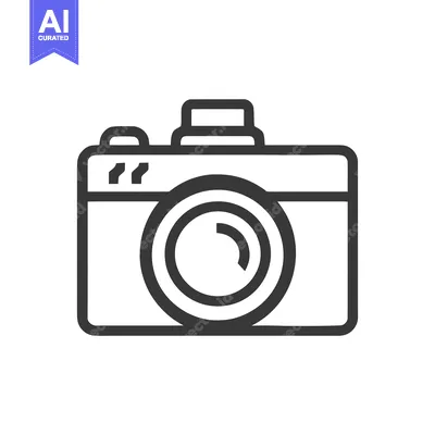 Aset premium populer: Minimalist Camera Icon: Sleek Design for Photography Concepts