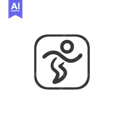 Premium design asset: Dynamic Runner Icon in Rounded Square Frame, Minimalist Design