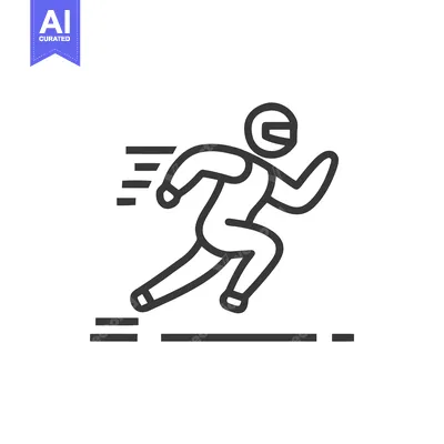 Popular premium asset: Minimalist Icon of a Racer in Motion with Speed Lines