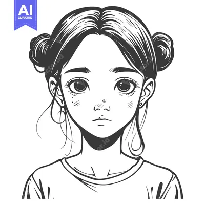Popular premium asset: A portrait image depicting a young girl with two hair buns