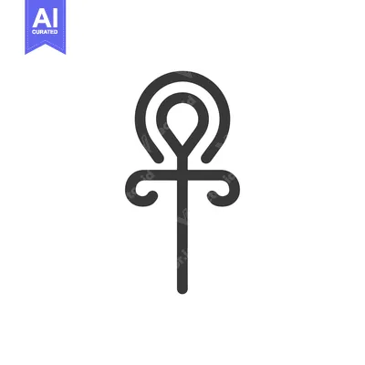 Aset desain premium: Ankh Symbol, Egyptian Hieroglyphic Cross
