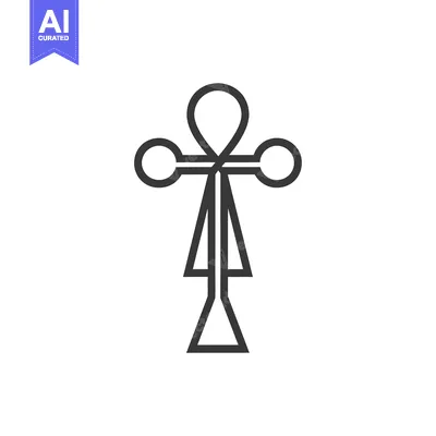 Ankh Symbol with Circles and Triangle Design