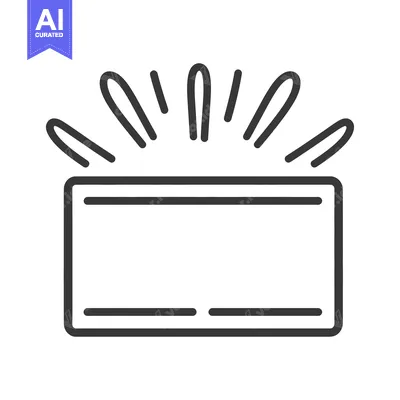 Aset premium populer: A rectangular object emitting lines representing illumination or energ