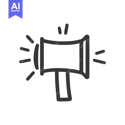 Aset premium populer: Simple vector illustration of a megaphone emitting sound waves