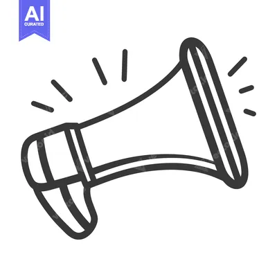A simple illustration of a megaphone for announcements and broadcastin