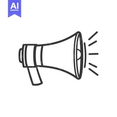 A Simple Black And White Illustration Of A Megaphone