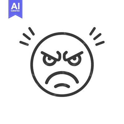 An illustrated circle representing an expression of intense anger