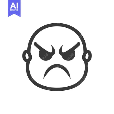 Popular premium asset: An angry looking face with furrowed brow and intense eyes