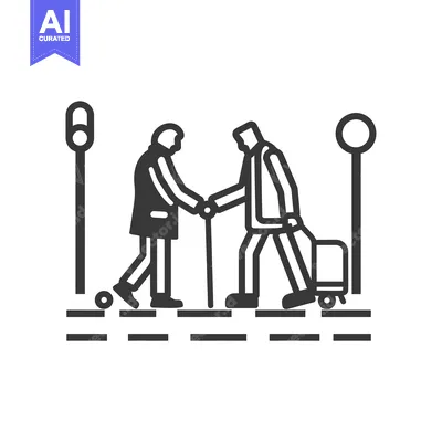 An older man is being helped to cross a street by a younger man