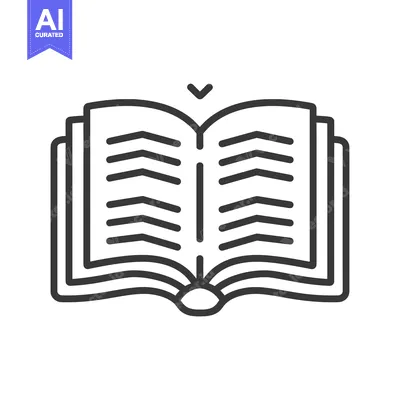 Aset desain premium: An Open Book with a Downward Arrow Icon