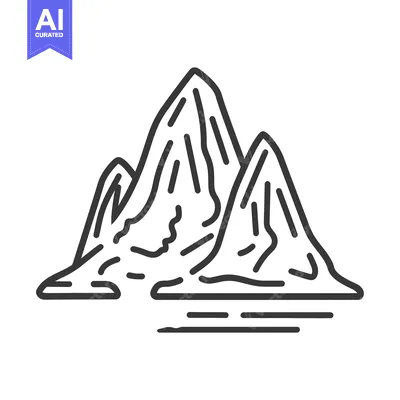 Aset premium populer: Three Mountain Peaks Are Depicted Against a White Background