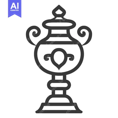 Aset desain premium: An ornate symmetrical illustration depicting an elegant decorative ves