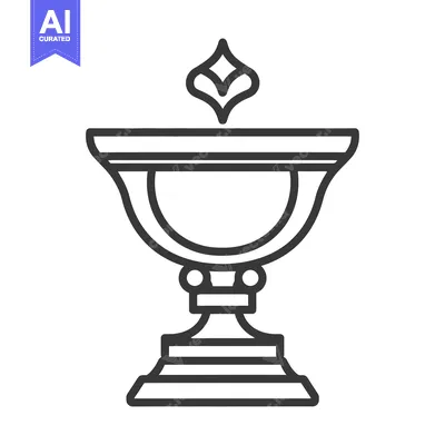Premium design asset: An illustrated ornate chalice with a decorative stylized emblem on top