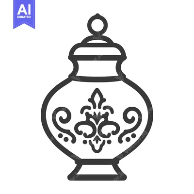 Popular premium asset: An ornate ceramic vase with decorative flourishes and a lid