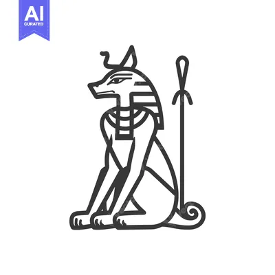 Anubis, Egyptian God of the Dead, Depicted as a Jackal