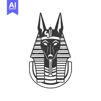 Aset desain premium: Anubis, the Egyptian God of the Dead, Depicted as a Jackal with a Huma