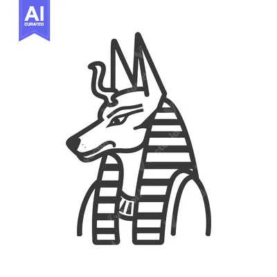 Aset premium populer: Anubis, the Egyptian God of the Dead, with a Striped Collar