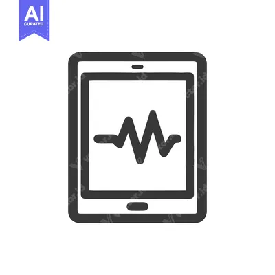 Popular premium asset: Tablet Displaying Heartbeat Signal, Medical Technology Icon, Minimalis