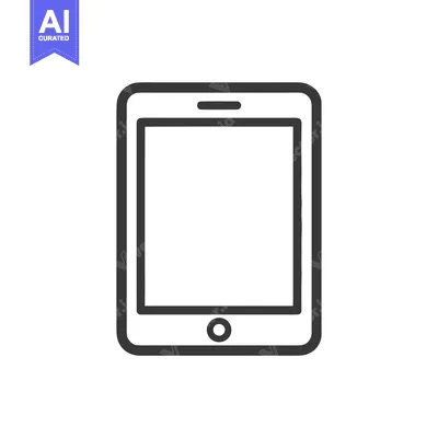 Aset desain premium: Minimalist Tablet Icon: Sleek Design for Modern Technology Interface