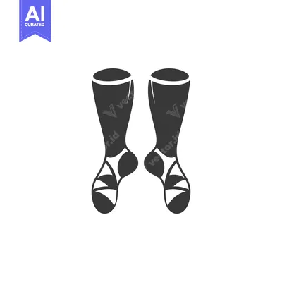 Premium design asset: A pair of black and white socks with white stripes on the ankles and t