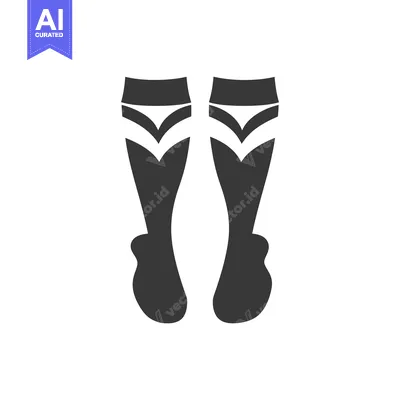 Aset premium populer: A pair of simple black and white socks with a geometric design